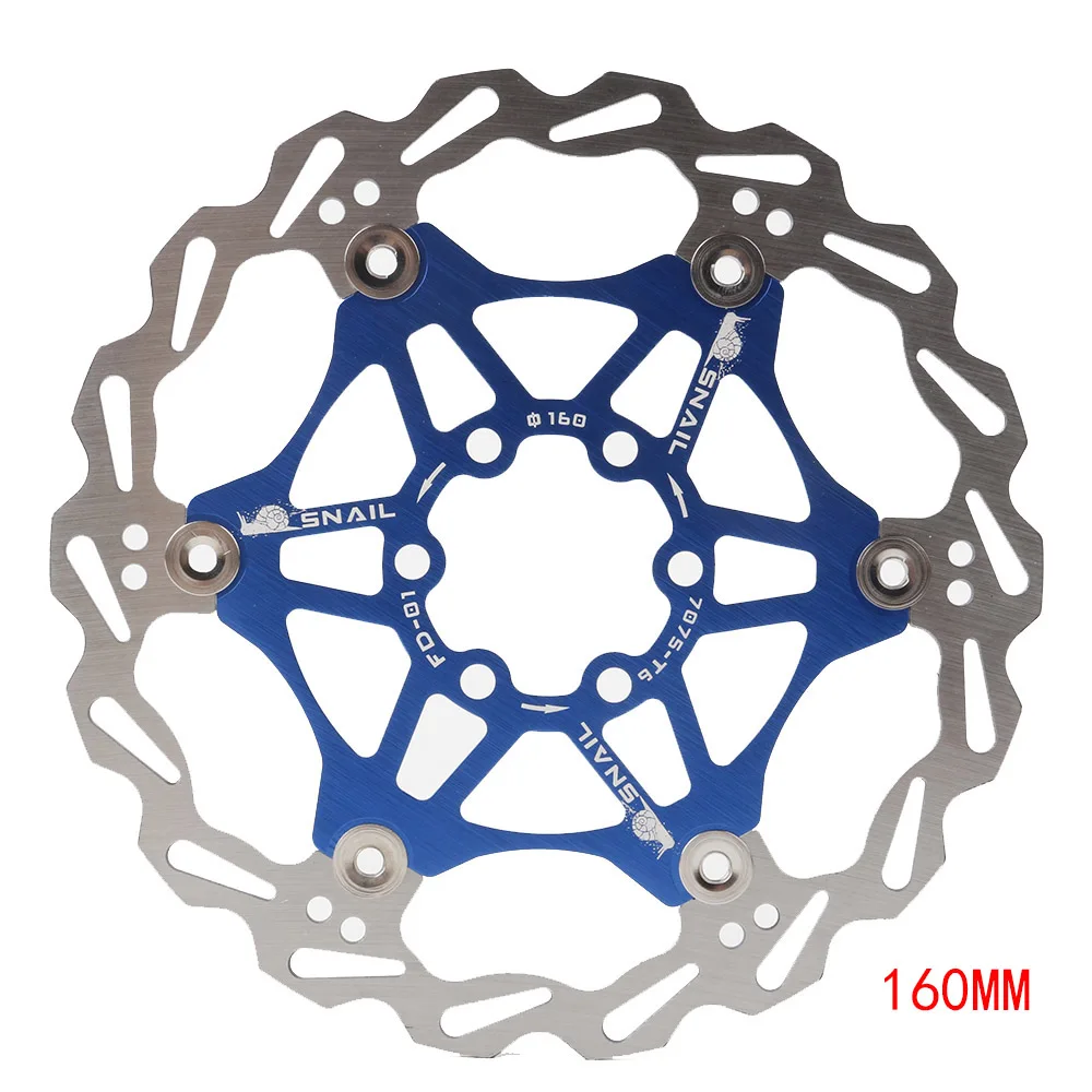 160MM-Blue Дисковые тормоза велосипеда MTB поплавок плавающей диски 160 мм/180 мм/203 мм Гидравлический тормозных колодок поплавок диски велосипедные Запчасти - Цвет: 160MM-Blue
