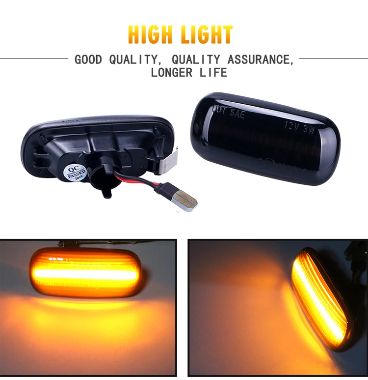 HLXG 2 шт. Led для Audi 2005-2011 динамических последовательного мигалка Emark A3 S3 8P A4 S4 RS4 B6 B7 B8 A6 S6 RS6 C5 C7 Боковой габаритный фонарь, светильник
