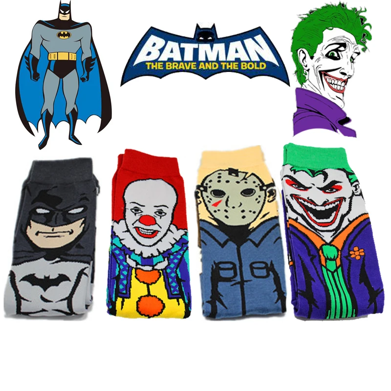 

Pennywise Batman Clown Joker JASON Sock Cosplay Props Unisex Halloween Cartoon Stephen King's It Friday The 13th Socks