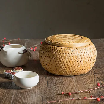 

Bamboo Weaving Tea Pot Bamboo Trumpet Tea Tea Basket, Bamboo Basket, Bamboo Pot Pu'er Tea Box Tuocha Gift Box