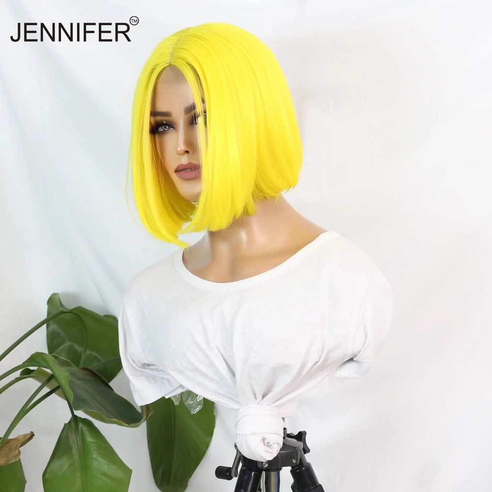 Synthetic  Bob Wig 8INCH Short Straight YELLOW/PURPLE COLOR  Synthetic Wigs For  Women Cosplay/Party Heat Resistant Fiber