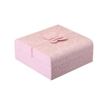 

Travel Butterfly Decoration Portable Travel Jewelry Case Display Organizer Rings Earrings Necklace Bracelet Pink