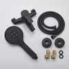 Matte Black Bathroom Shower Faucet Bath Faucet Mixer Tap ABS Hand Shower Set Wall Mount Black Shower Control Valve Taps 6