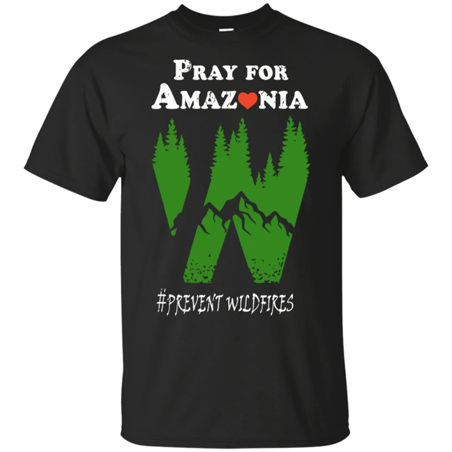 Pray amazonia previene los incendios forestales Save rainest Tops camiseta negro marino hombres mujeres Cool Casual Camisetas| - AliExpress
