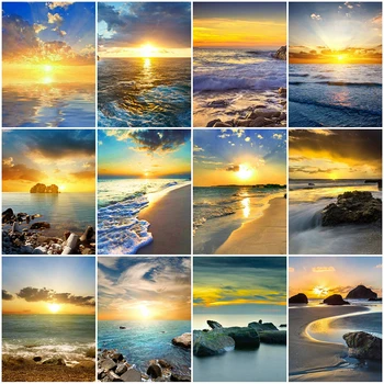 

Evershine Diamond Painting Sunset 5D DIY Full Square Diamond Embroidery Seaside Landscape Cross Stitch Mosaic Home Decor Gift