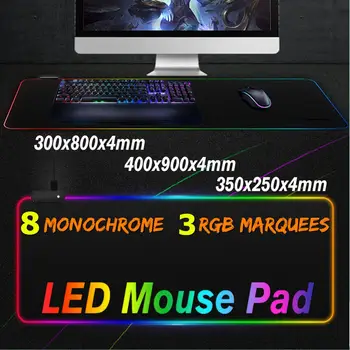 

Large LED RGB Computer Gaming Mouse Pad Mouse Mat Gamer Desk Colorful Rainbow Mousepad Non-slip Blanket Mats Mice Pads
