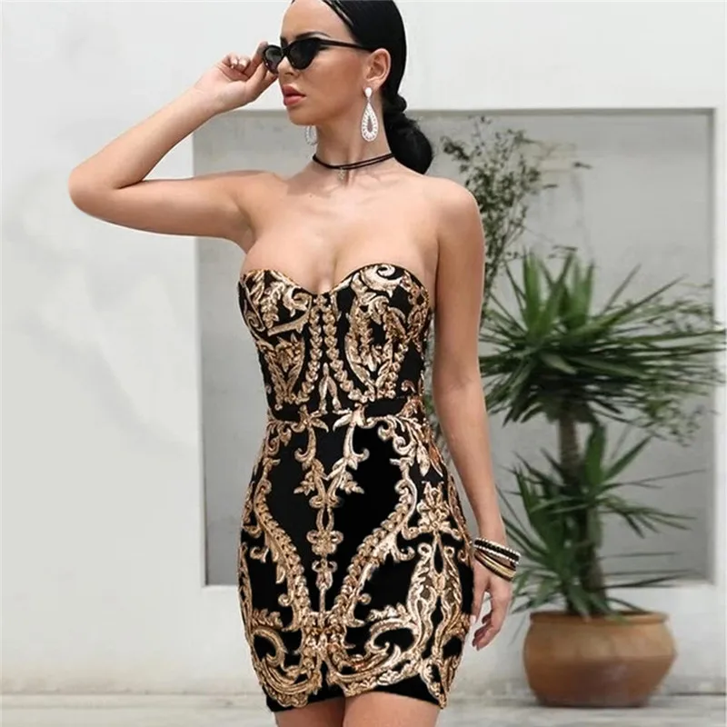 Robe De Soiree, женское сексуальное платье с блестками, без бретелек, без рукавов, с рюшами, женские платья, для вечеринки, Клубное платье, Vestidos, элегантное