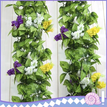 

Hyacinth Artificial silk Ivy vine flower hanging decorations garden home chair stair pipes Hyacinthus orientalis decor 2pcs/lot
