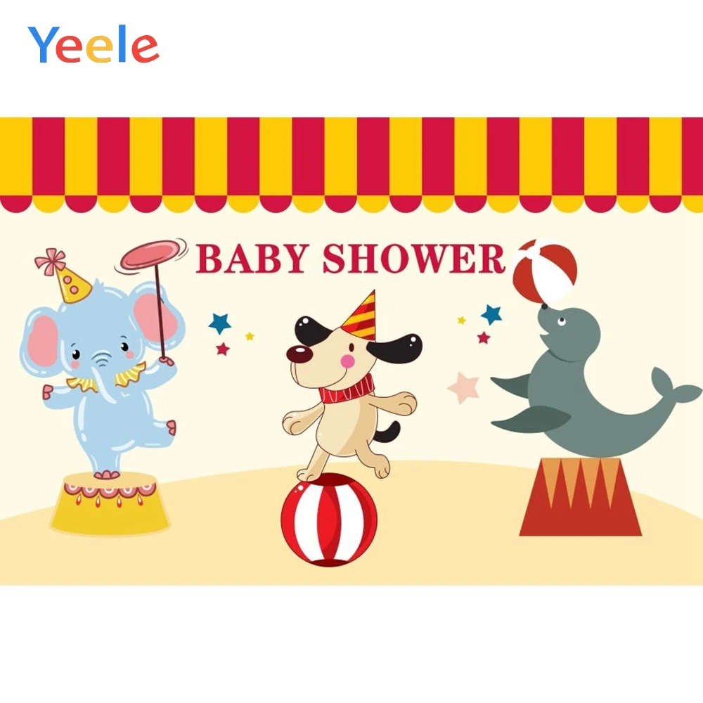

Photophone Circus Party Elephant Bear Tent Animal Photography Backdrop Newborn Baby Shower Background Photo Studio Photocall