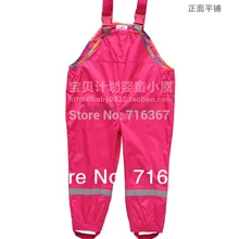 Розничная, непромокаемые комбинезоны для мальчиков и девочек Детские Водонепроницаемые штаны размер 104 и 116