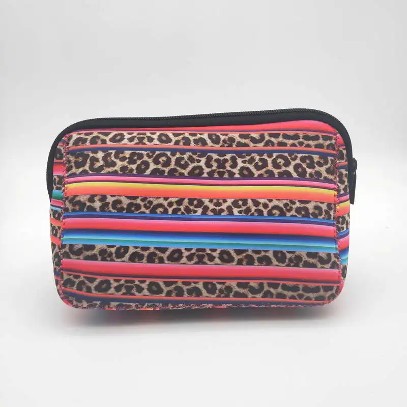 Leopard Stripe Неопреновая бейсбольная косметичка KANDRA, водонепроницаемая сумка с леопардовым принтом, косметичка с принтом подсолнуха, сумка для хранения - Цвет: Leopard Stripe