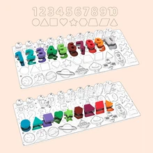 

Wooden Number Puzzle Toy Sorting Counting Game Wooden Block Puzzle Board Set