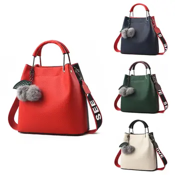 

women bag shoulder bag bag for women Letter shoulder strap Hairball women luxury handbags designerCasual crossbody bag for women