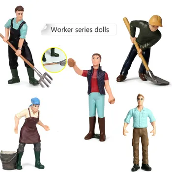 

1pcs Children simulation static model Farm worker series doll decorations Living room and bedroom decoration plastic