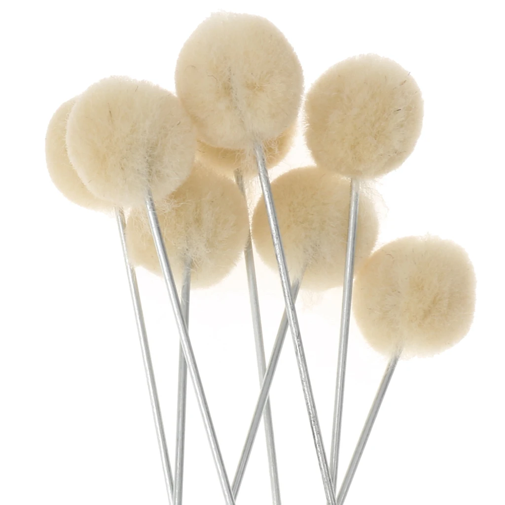 Pack of 10 Wool Daubers with Metal Handle for Leather Dyes, Sealers