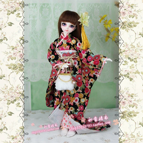 1/4 BJD аксессуары Кукла Одежда японское кимоно юката+ сумочка Набор для BJD/SD, не включает в себя куклы, обувь, парик и другие E2521
