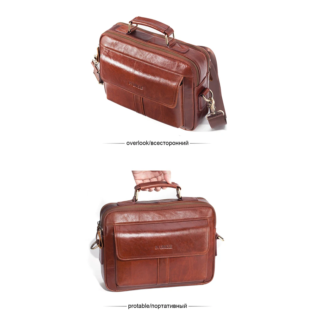 Messenger Bag men's leather briefcase leisure single shoulder backpack large capacity business travel bag