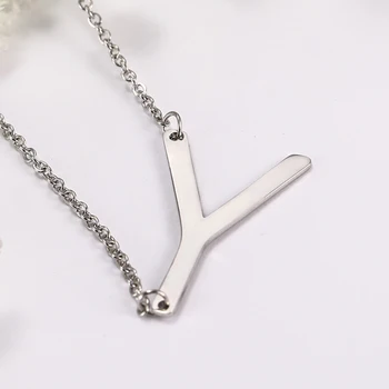 

Fishhook 26 Letters Alphabet Necklace Stainless Steel Name Couple Friend Gift For Woman Man Statement Pendant Choker Jewelry