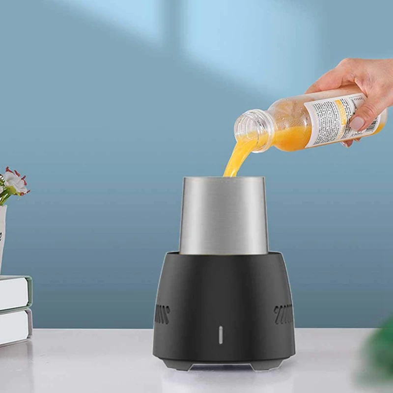 Hot XD-Instant Cooling Cup,Portable Electric Cooler Smart Device Fast-Cooling Mini Mobile Refrigerator Cools for Beverage Wine B