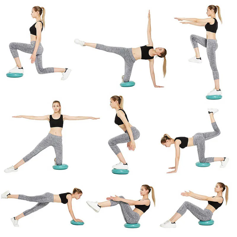 PVC Inflatable Yoga Ball Cushion Balance Pad Massage Fitness Balls Pilates Anti-Stress Ball Fitball Training Home with Pump