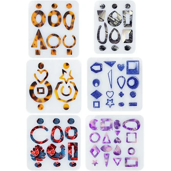 

6 Styles Earring Mold UV Resin Epoxy Molds Jewelry Tools DIY Handcraft Jewelry Accessories