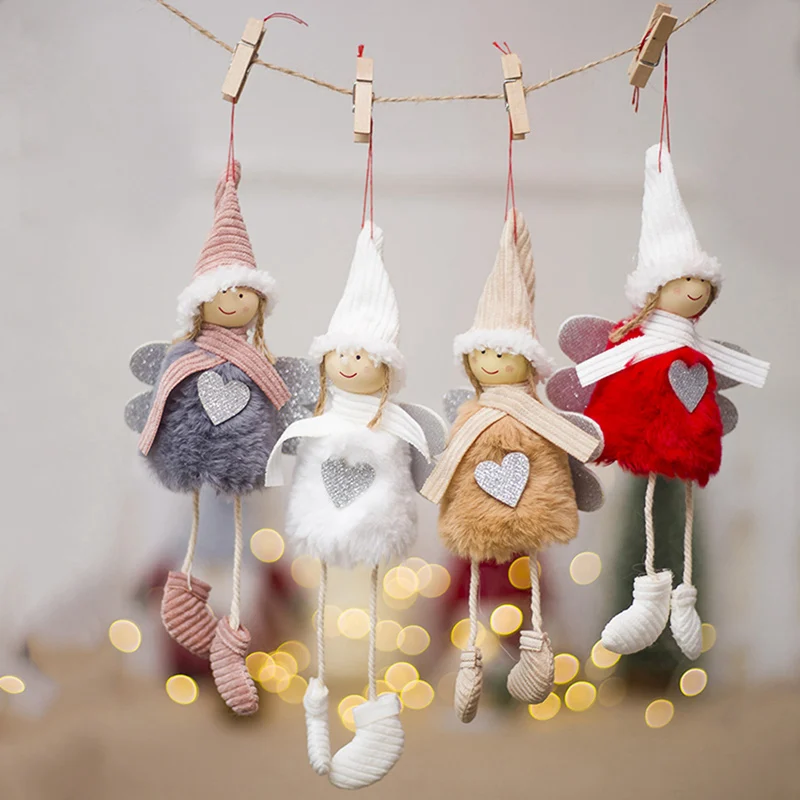 FENGRISE, Рождественское украшение, Рождественская кукла, украшения,, ангел, кукла, Рождественская елка, подвеска, новогодний, Декор, Рождество