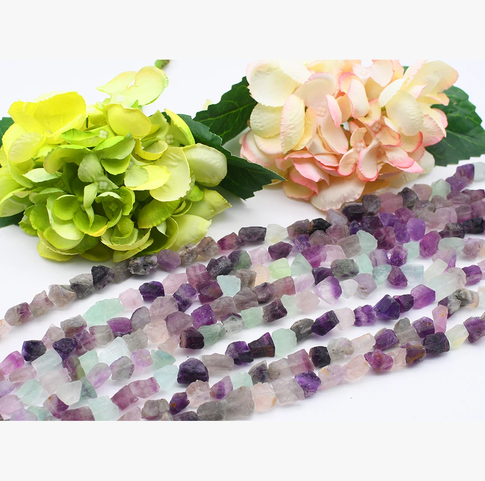 9-11x13-15mm Natural Colotful Fluorite Loose Spacer Beads Stone Beads For DIY Necklace Jewelry Making 15