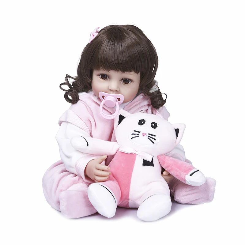 55 см таманьо реальный дель Бебе muy suave гибкий cuerpo completo silicona bebe muuneca reborn bebе niuna Pelo Rizado juguete de bauno i
