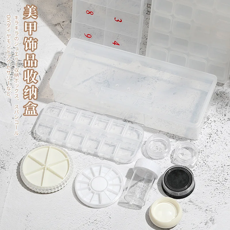 

12 Styles To Choose From Adjustable Jewelry Beads Pills Nail Tips Storage Box Hard Transparent Plastic Jewelry Tool Box