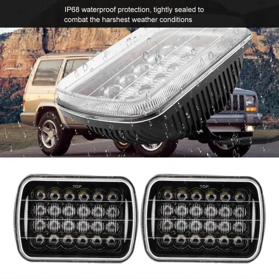 2 шт. " 74 W 6000K светодиодный фар прямоугольный море светодиодный луч для Jeep Cherokee 1984 1985 1986 1987 1988 2001 светодиодный налобный фонарь