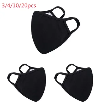 

3/4/10/20pcs Reusable Face Masks Cotton Comfy Breathable Safety Air Fog Respirator Masks Unisex Dustproof Washable Mouth Mask