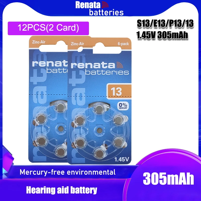 12 шт./2 упаковки 100% RENATA A13 13A ZA13 13 1 45 в усовершенствованная кнопочная батарейка