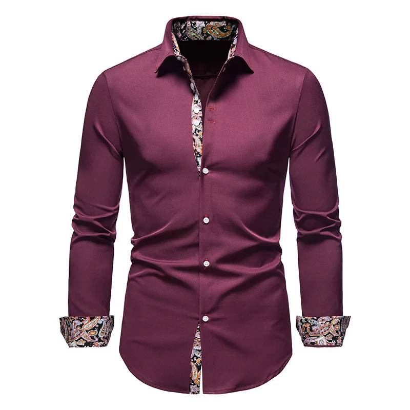 Coofandy Camisa De Hombre De Manga Larga Ajustada Con Bordado Casual De Botón