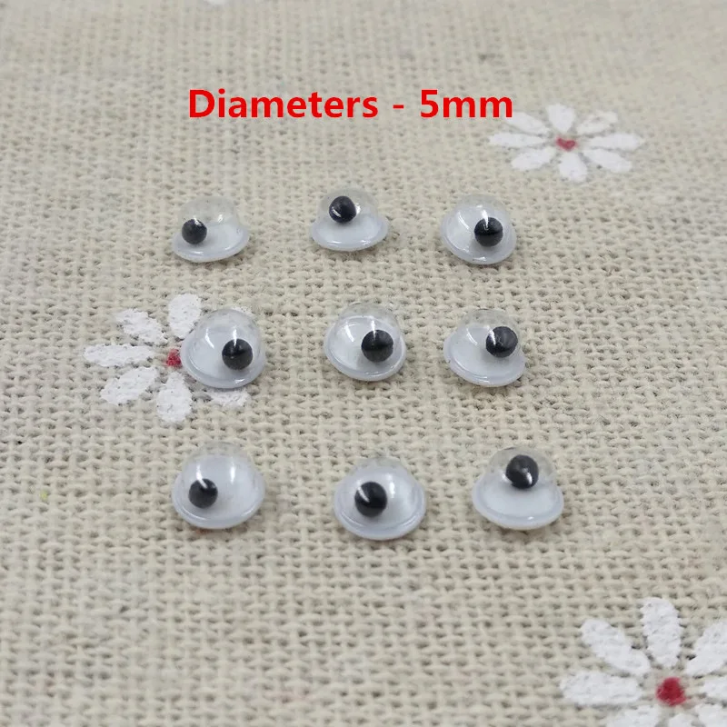 crafts 500pcs/lot Mixed Not Self-adhesive Eyes DIY For Toys Dolls Googly Wiggly Eyeballs Scrapbooking Accessor - Цвет: 5mm