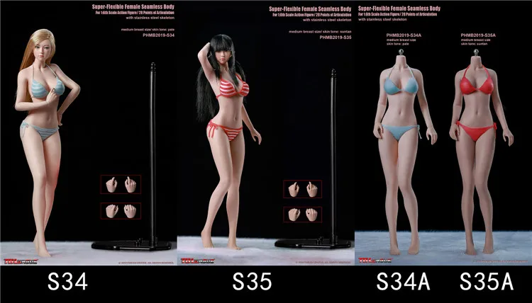Супергибкая бесшовная фигура TBLeague PHMB2019-S34 /S35 в масштабе 1:6 с головой | Игрушки и