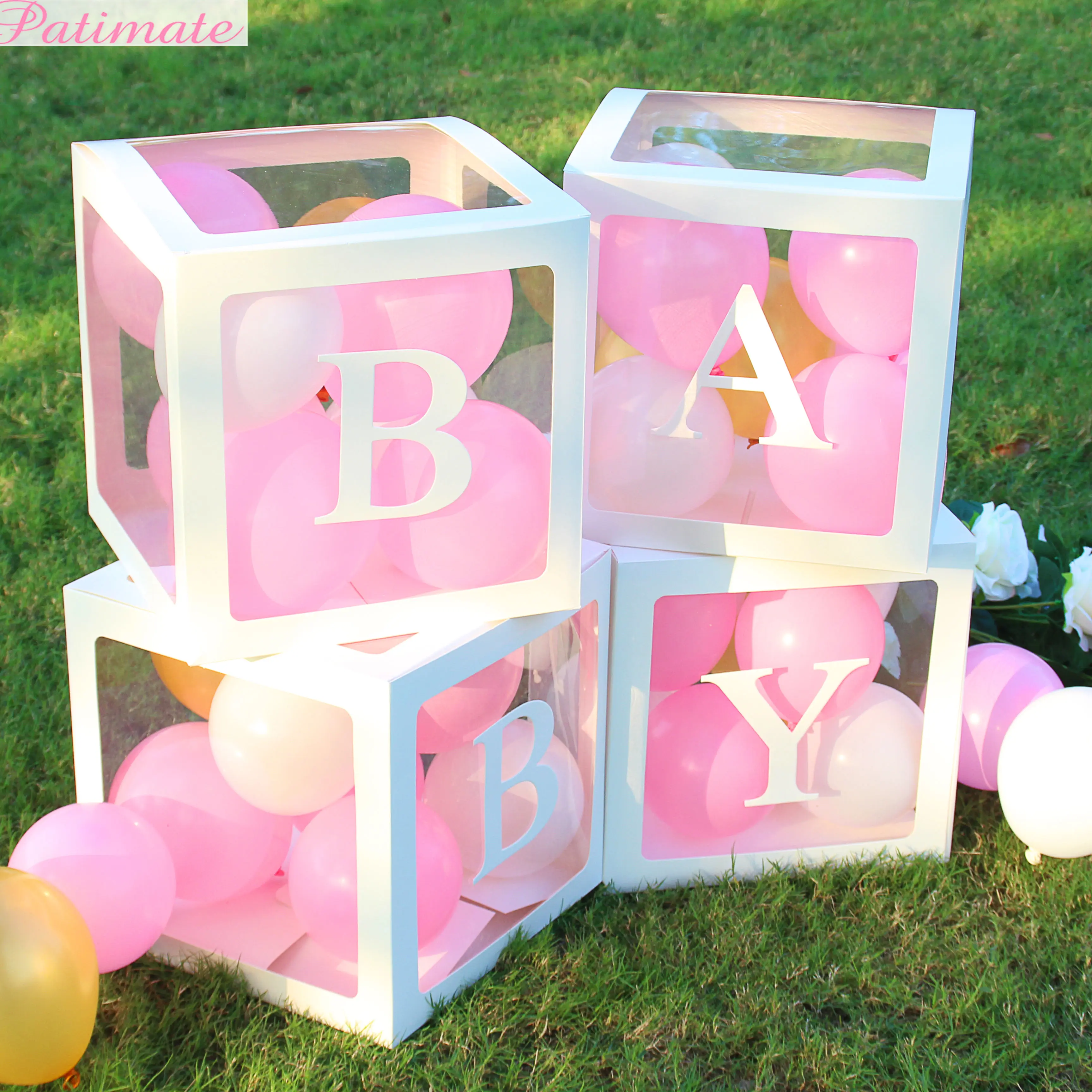 Baby Shower Boy Girl scatola trasparente Baby Shower Baby battesimo 1st  Birthday Party Decor Balloon Box genere rivela regalo