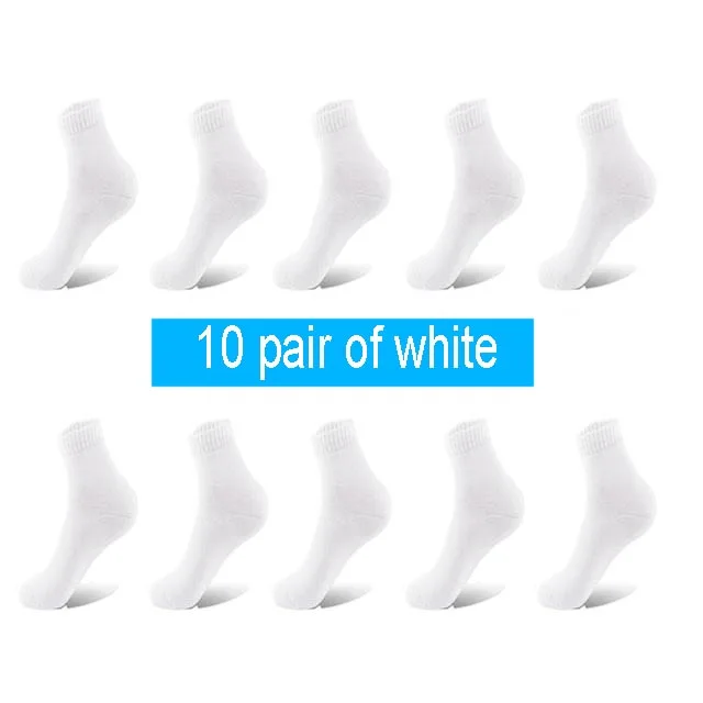 10 white 20 шт. = 10 пар, утепленные мужские шерстяные носки, теплые зимние носки, мужские плотные теплые Компрессионные носки для снега, harajuku size38-44 - Цвет: 10 white