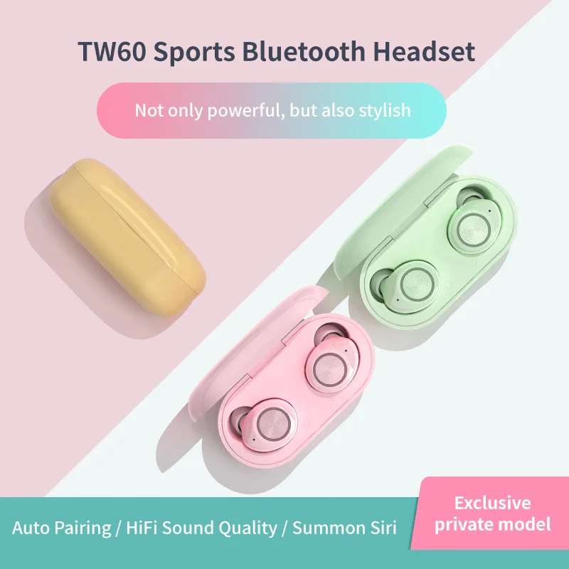 【Бесплатная доставка 】новые TW60 настоящие беспроводные стерео наушники Bluetooth 5 0