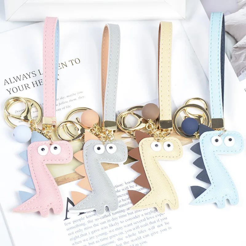 

Pu Cotton Filling Dinosaur Key Cap GIRL'S Heart Pendant Accessories Fashion Simple Waist Hanging Key Ring