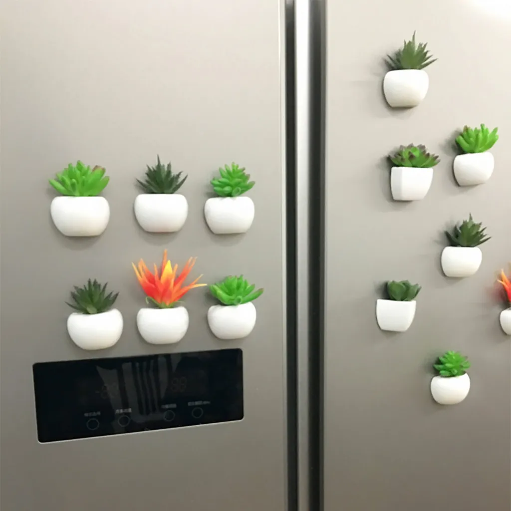 Стикер для холодильника искусственный цветок растение суккулент наклейка на холодильник бонсай магнит imanes para el хладагент dropshippingZ808