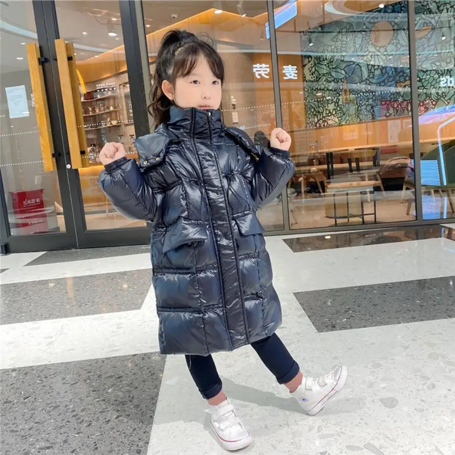 

Children long down jacket 2021 winter new baby girl and boys down coats kids clothes children down jacket wz325