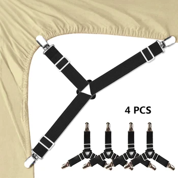 

4Pcs Elastic Bed Sheet Clip Grippers Belt Fastener Mattress Non-slip Cover Blankets Holder Clips Home Textiles Organize Gadgets