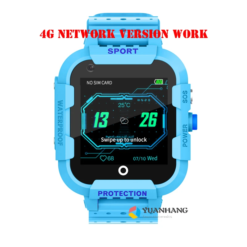  IPX7 Waterproof Smart 4G Remote Camera GPS WI-FI Child Student Smartwatch SOS Video Call Monitor Tr