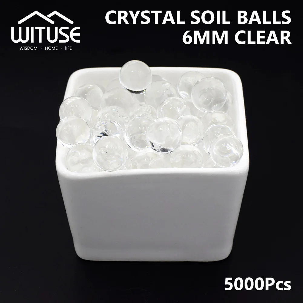 Clear 5000pcs 5000 шт 6 мм Кристальные гидрогелевые гелевые полимерные Водяные Шарики полимерные шарики для выращивания воды большие декоративные цветочные свадебные украшения для дома - Цвет: Clear 5000pcs