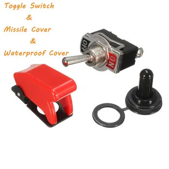 

12V 24V Heavy Duty Toggle Switch Car Racing ON/OFF SPST Metal Lever Car Dash Light with Missile Cover