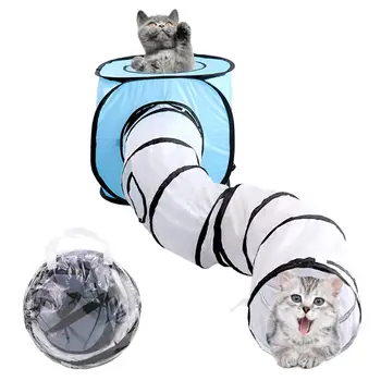 

Pet Cats Kitten S Shape Foldable Crinkle Game Tunnel Tent Play Interactive Toy 2020