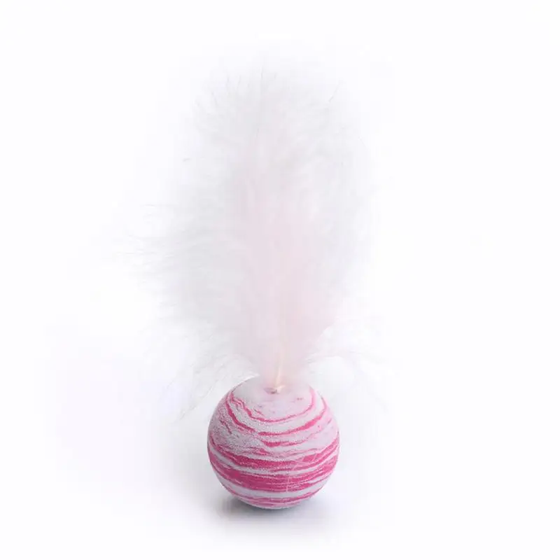 Funny Interactive Plush Toy Feather Supplies Toy Cat Toy Star Ball Plus Feather EVA Material Light Foam Ball cute Throwing Toy 