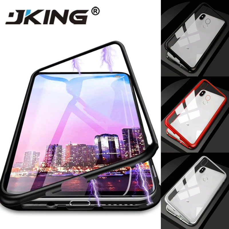 

Metal Magnetic Adsorption Glass Case For Xiaomi Redmi Note 8 7 Pro 6 5 7A Case For MI Redmi K20 Pro Phone Case Cover Capa Coque