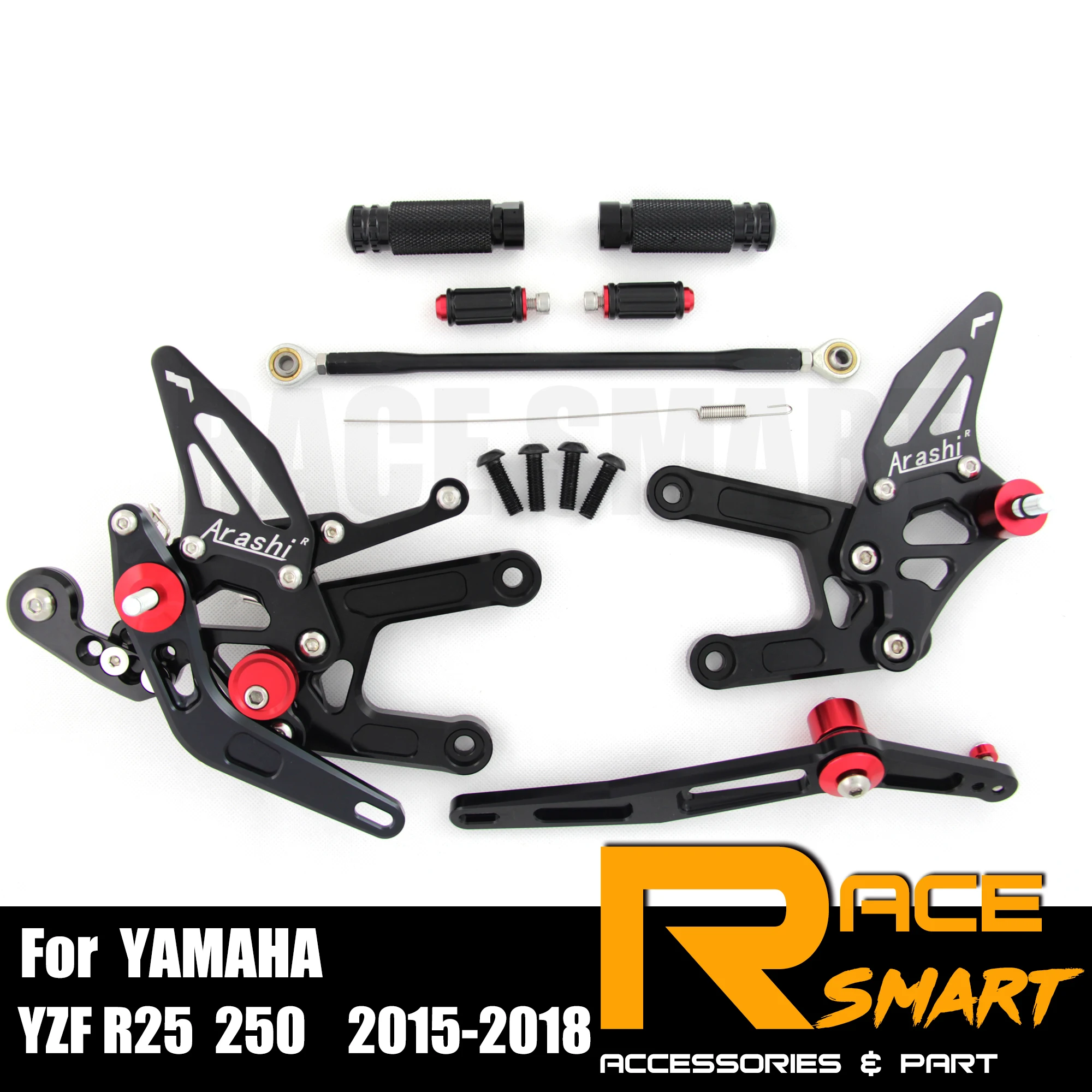 

For YAMAHA R3 2015 - 2018 250CC CNC Adjustable Rearset Footpegs Footrest Foot Rest Pegs Pedal Motorcycle Accessories 2016 2017