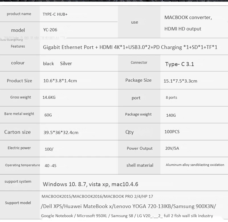 ABHU-type C для Ethernet Rj45 1000 Мбит/с Hdmi 4K Otg Устройство для чтения карт SD TF Usb3.0 концентратор конвертер с Pd Тип C зарядное устройство адаптер